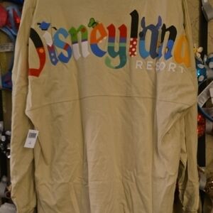 Disney Resort Multicolor Lettering Long Sleeve Top - Beige